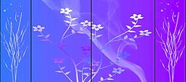 藍(lán)紫浪漫花紋移門圖案