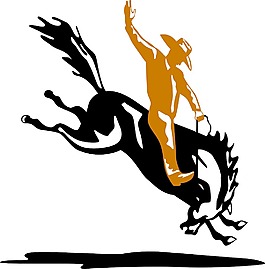牛仔騎野馬的馬