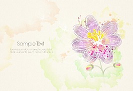 水彩花卉背景矢量插畫