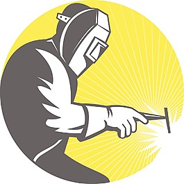 焊機在工作側視圖