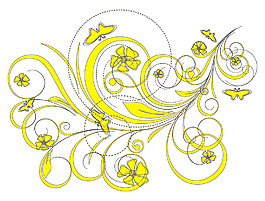 花藝設計元素的抽象繪畫藝術