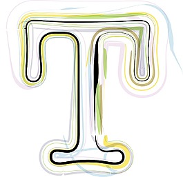 说明有机字体字母T