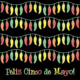 Feliz Cinco de Mayo（幸福5月第五）辣椒卡矢量格式