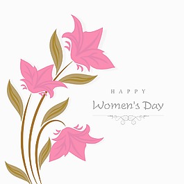 三八婦女節(jié)賀卡或海報與美麗的花卉裝飾背景設(shè)計