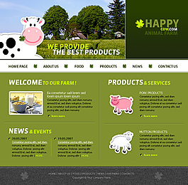 牛奶牧場網(wǎng)頁psd模板