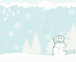 隨著冬天的雪人插畫矢量背景