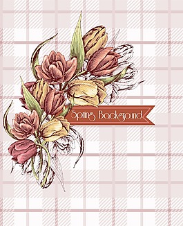 与花束花卉背景矢量插图