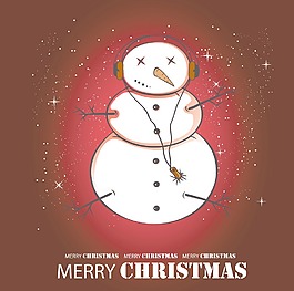 雪的人聽音樂賀卡矢量