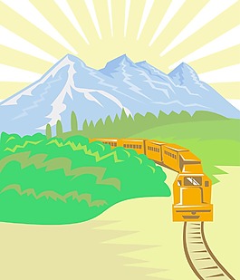 柴油火车机车复古