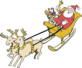 圣塔克勞斯騎雪橇前面的白色BG