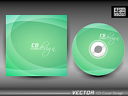 波效應的綠顏色矢量CD封面