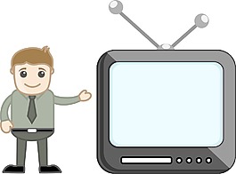 主持人：辦公室的特征矢量插畫