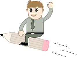 男人在鉛筆-辦公室特征向量