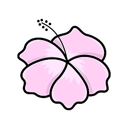 熱帶島嶼花矢量插畫