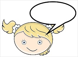 女孩與語(yǔ)音云矢量卡通插畫