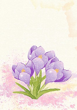 水彩花卉背景矢量插畫
