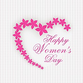 三八婦女節(jié)賀卡或海報(bào)與心臟形狀設(shè)計(jì)的灰色背景的粉紅色的花裝飾設(shè)計(jì)
