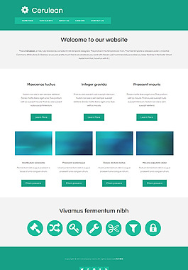 天藍(lán)色寬屏HTML網(wǎng)頁