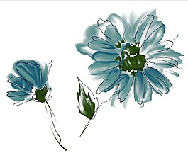 水墨美丽鲜花
