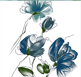 水墨鲜花