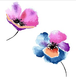 水彩花瓣