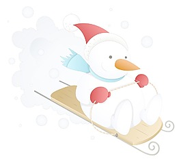 有趣和可愛的雪人圣誕矢量插畫