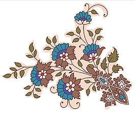 藍色手繪小花