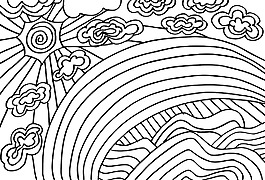 摘要太陽和云彩插畫矢量圖