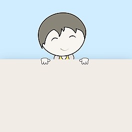 小男孩拿著一張空白的旗幟