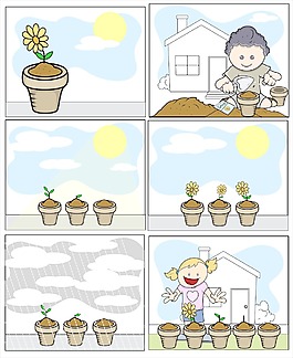 儿童插画矢量种植和园艺中的卡通风格
