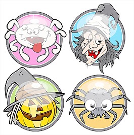萬(wàn)圣節(jié)的光滑向量貼紙