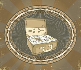 與舊的錄音音樂背景矢量