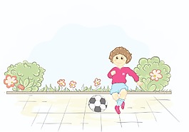 孩子在玩足球