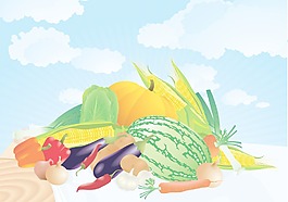 夏季蔬菜矢量