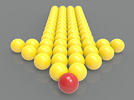 在箭頭顯示領(lǐng)導(dǎo)的金屬球