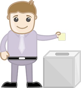 人投票制的卡通人物矢量