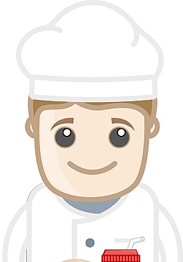 廚師準備的食物-卡通商業矢量字符