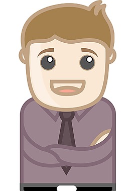滿意的辦公人員辦公的企業卡通人