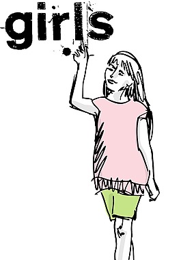 時(shí)尚女孩矢量插畫草圖