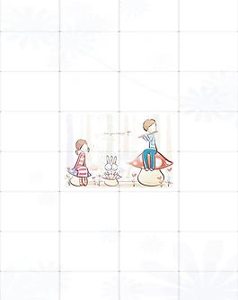 廚衛(wèi)仿瓷磚背景圖片