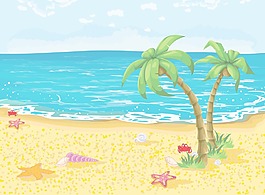 夏季背景矢量插畫