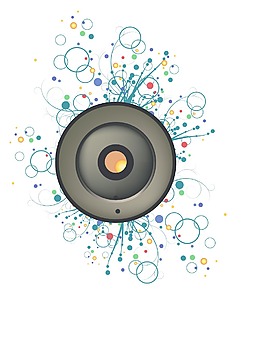 一種垃圾和花的揚(yáng)聲器的插圖