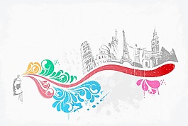 摘要城市背景矢量