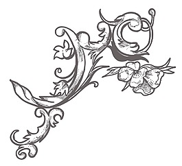 巴洛克風格的花卉元素矢量插圖