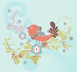 一個(gè)與花和鳥(niǎo)背景摘要說(shuō)明