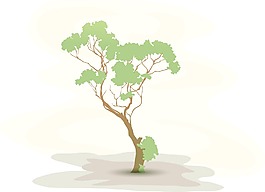 绿色背景矢量树