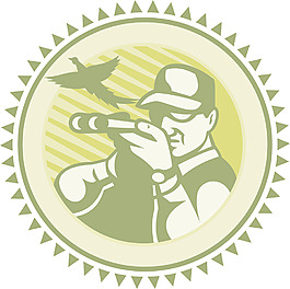 獵人瞄準(zhǔn)獵槍步槍的鳥