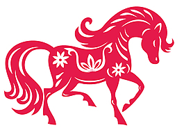2014紅色駿馬插畫矢量素材