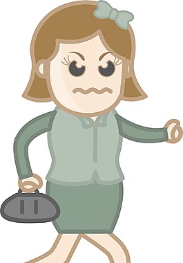 憤怒的女人-矢量字符的卡通插畫