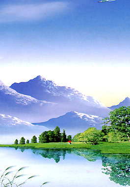 藍(lán)色湖水